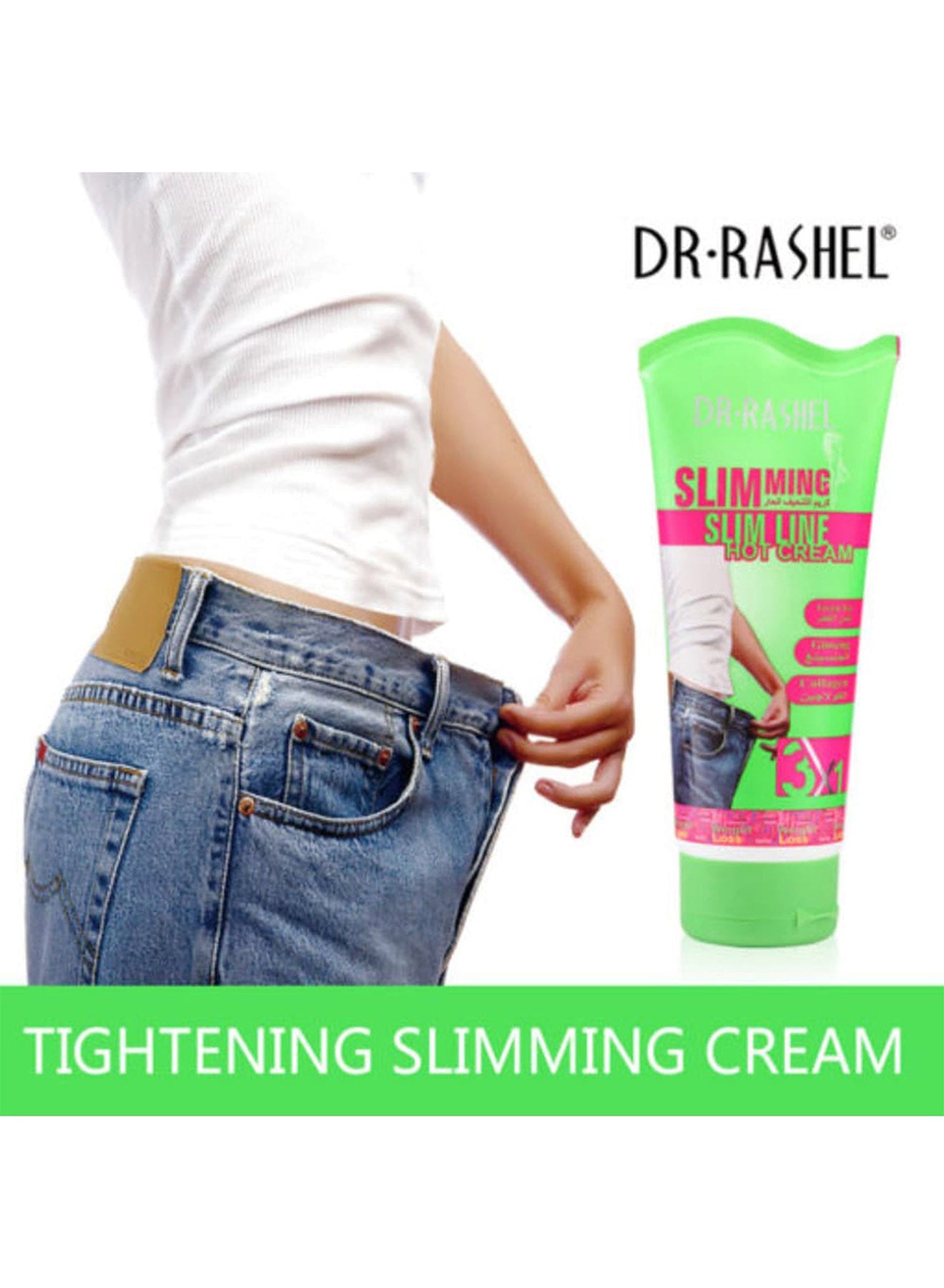 Dr Rashel Collagen lose weight milk Body stomach Hot Slimming Cream 150g Value Pack of 2 