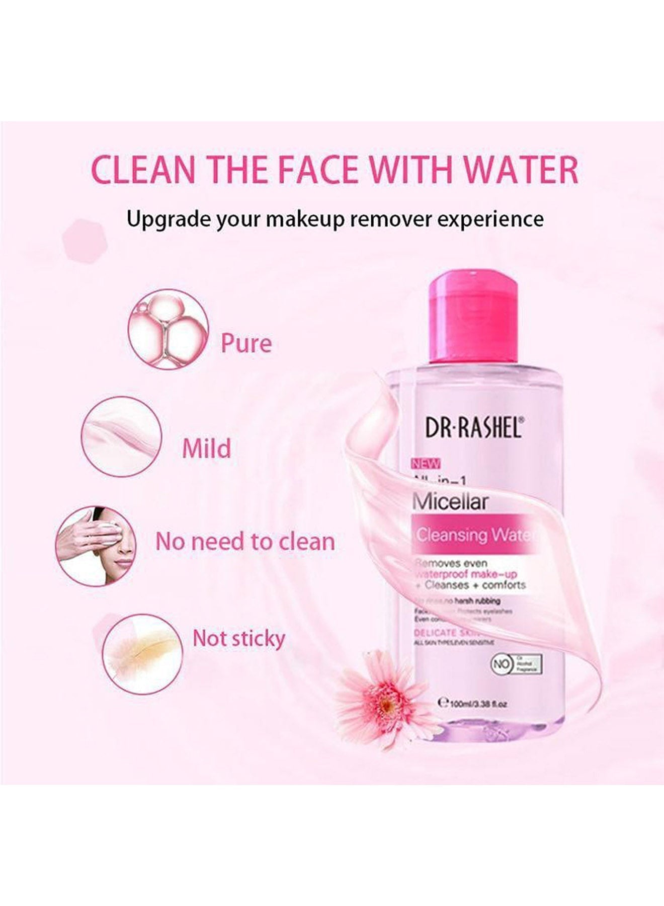 Dr Rashel New AllIn1 Micellar Cleansing Water 100 Ml Makeup remover Value Pack of 3 