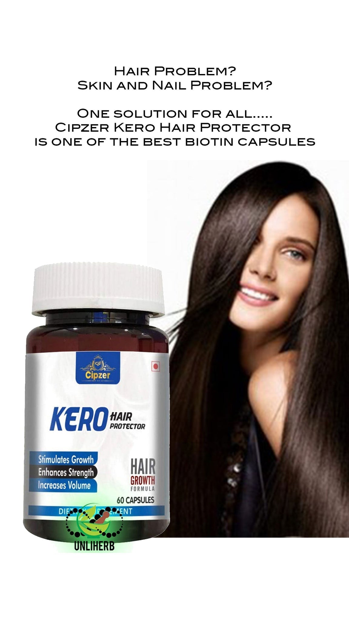 Cipzer Kero Hair protector  Biotin with tea tree extract 60 Capsules Value Pack of 3 