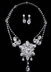 Women's Crystal Jewelry Set ( Necklace + Earrings)  Ladies Crystal Earrings Jewelry Silver  For Wedding Party Birthday Engagement Gift Daily / Necklace - Simpal Boutique