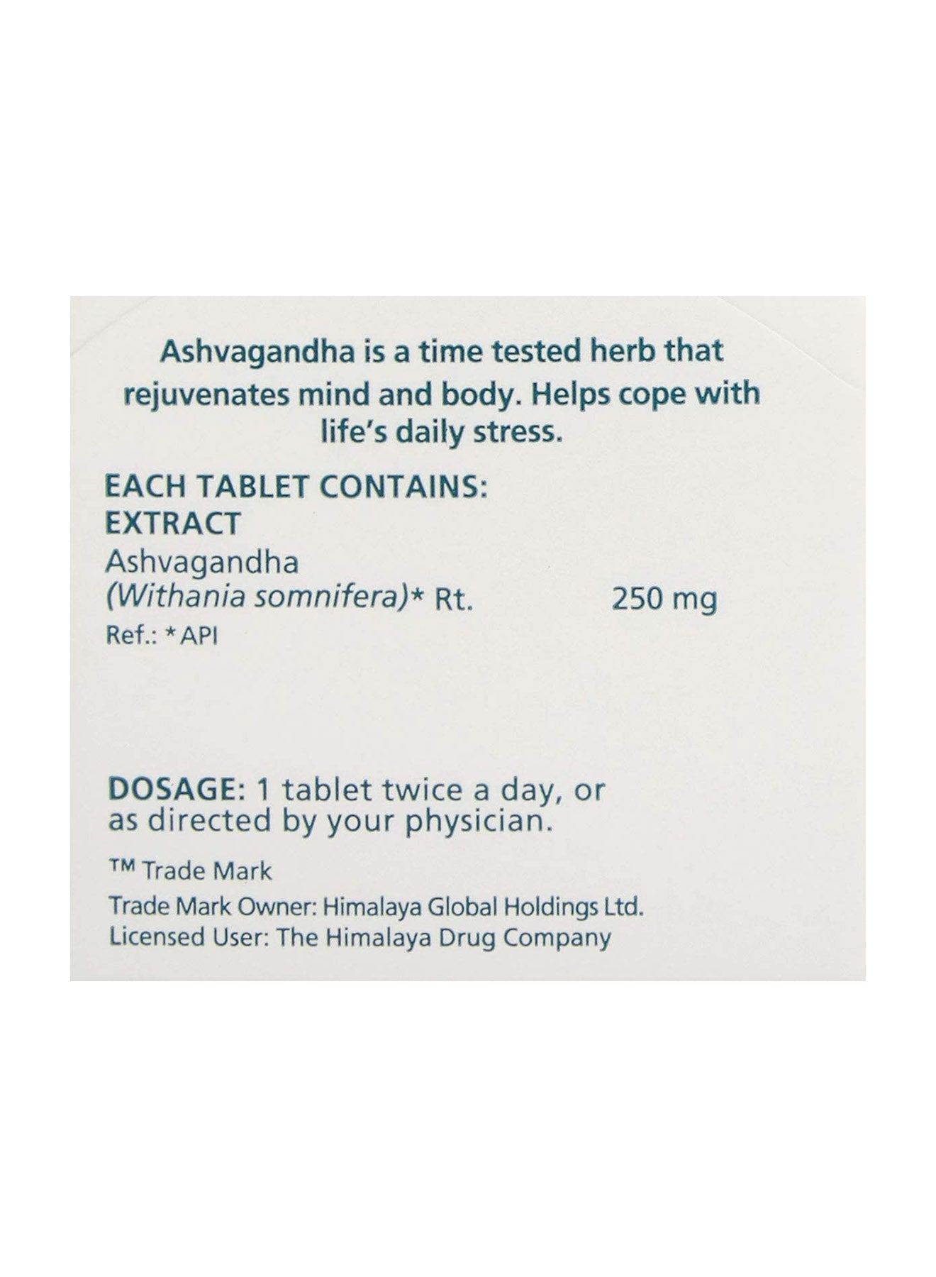 Himalaya Ashvagandha Pure Herbs 60 Tablets Value Pack of 2 
