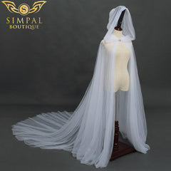 In Store Hooded shawl for Bride wedding dress