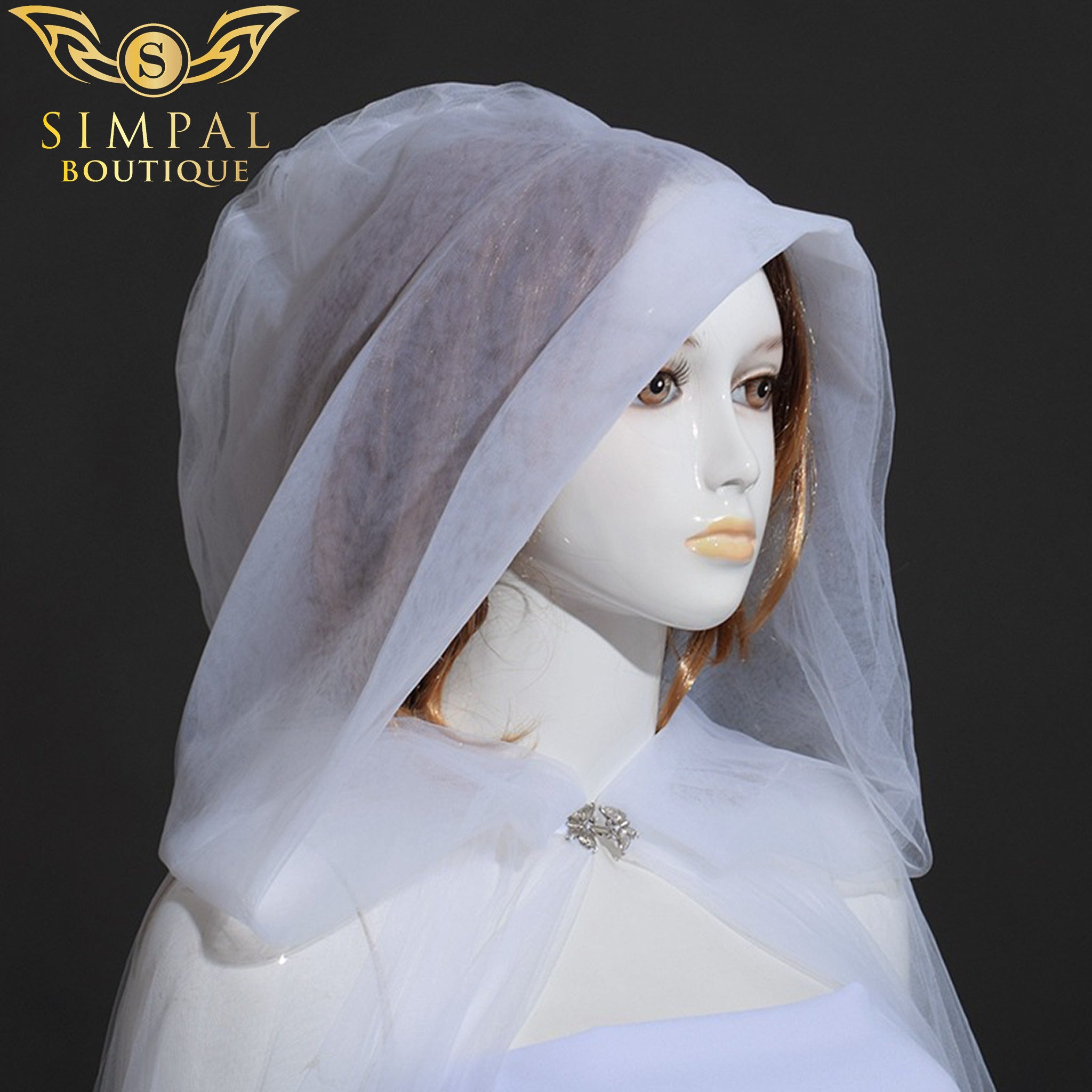 In Store Hooded shawl for Bride wedding dress