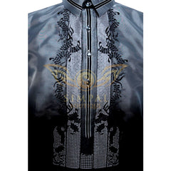 Colored Lining Barong Tagalog - Black monochromatic - Simpal Boutique