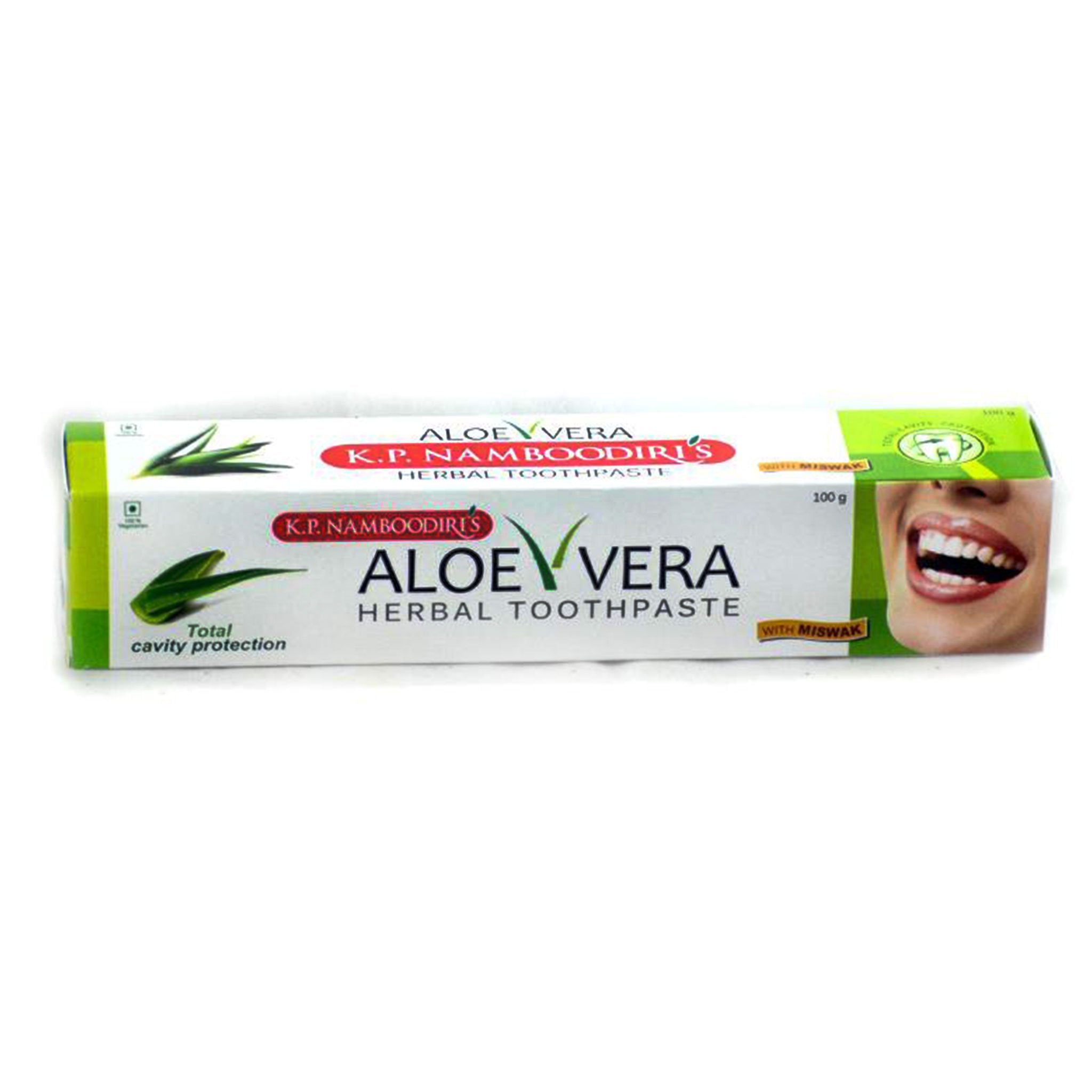 KP NAMBOODIRIS Aloe Vera Herbal Tooth Paste with MISWAK Teeth WhiteningControls Plaque 100g