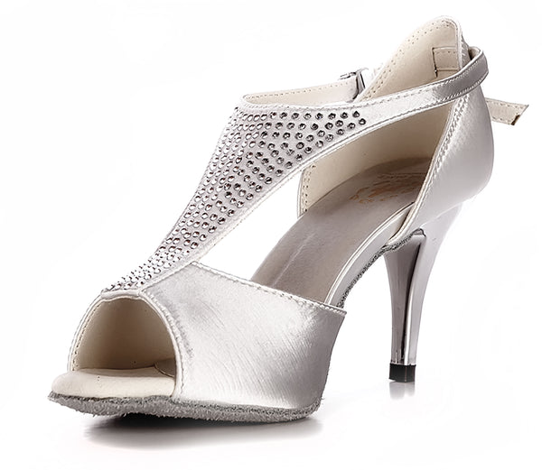 Help Me Dance - Women's Dancing Shoe Salsa/Latin Dance Shoe Leather Female - KVE-60061N- White - Simpal Boutique