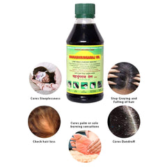 Mahabhringraj Ramakrishna Pharma Scalp Massaging Oil 200 ml Value Pack of 3 