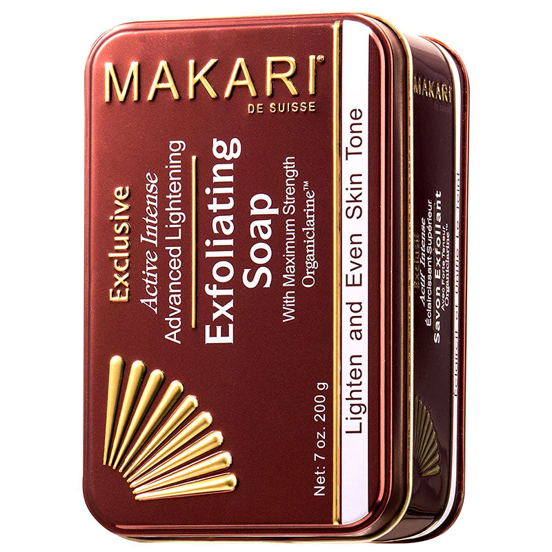 Makari Exclusive 7oz. Skin Lightening & Exfoliating Bar Soap with Organiclarine - Advanced Active Whitening Treatment for Dark Spots, Acne Scars, Sun Patches, Stretch Marks & Hyperpigmentatio