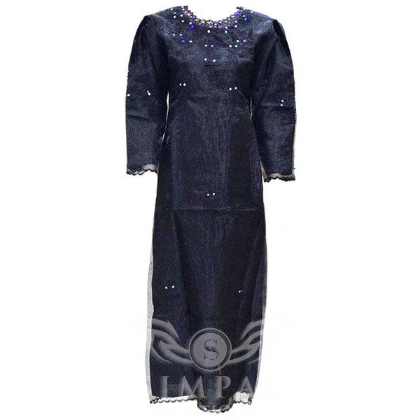 Long Sleeve Ladies Dress Filipiniana Black - Simpal Boutique