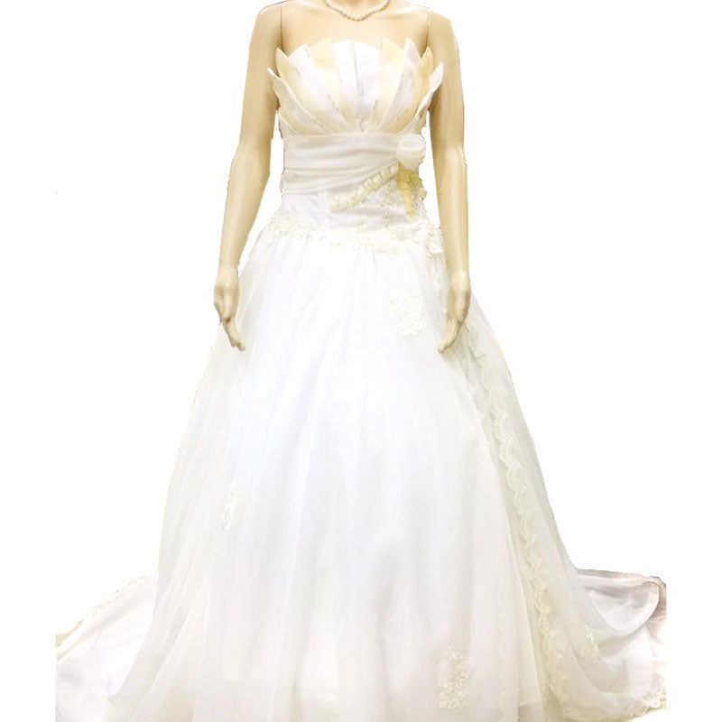 [In Store] Tube Type  Wedding gown chiffon with Beads S-M size - Simpal Boutique