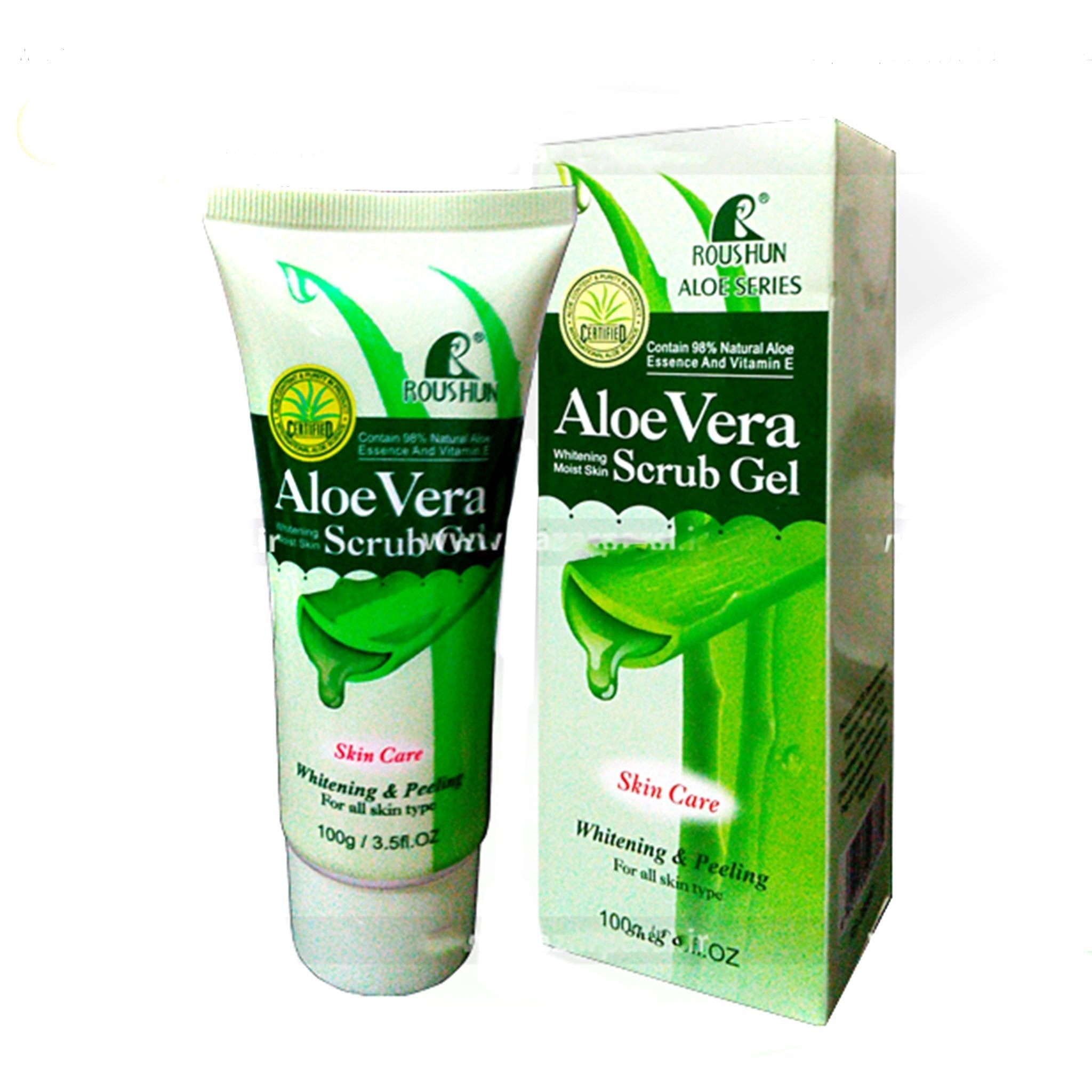 Roushun Aloe Vera Facial Scrub Gel 100g Value Pack of 3 