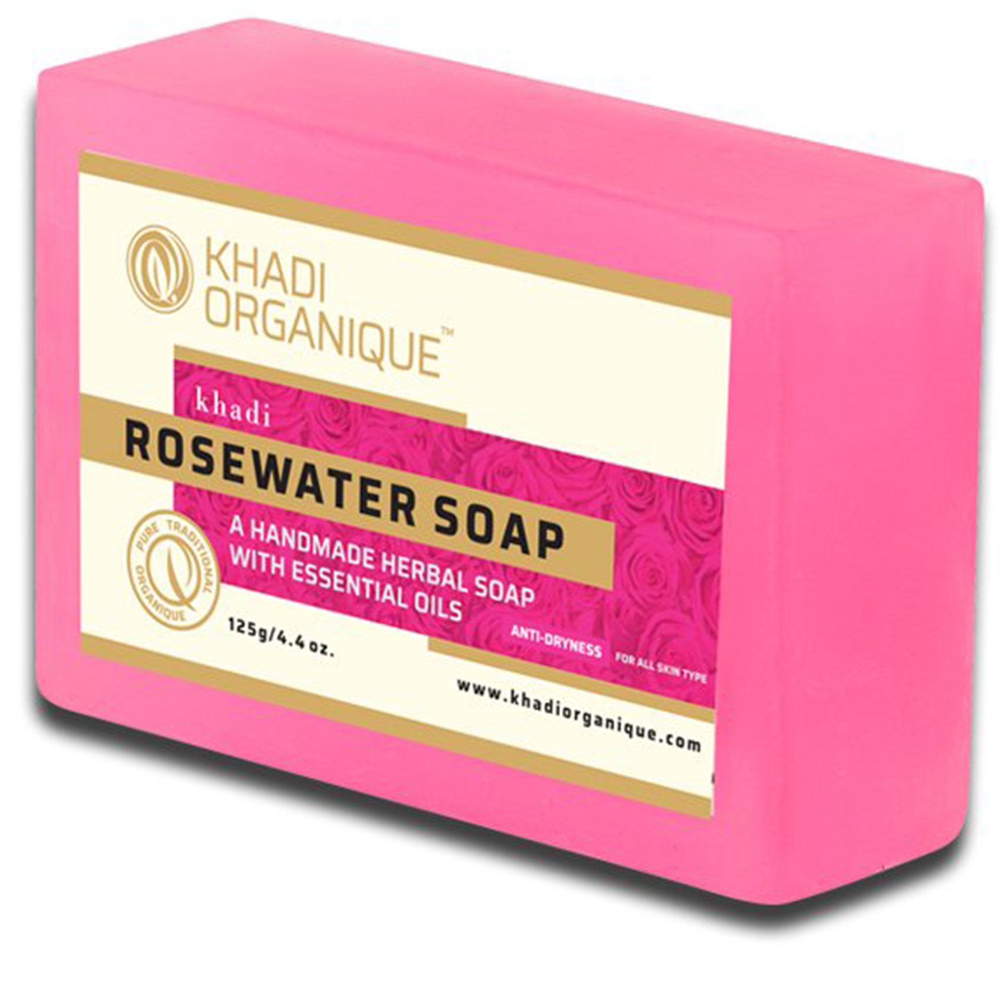 Khadi Organique Rosewater Soap 125g