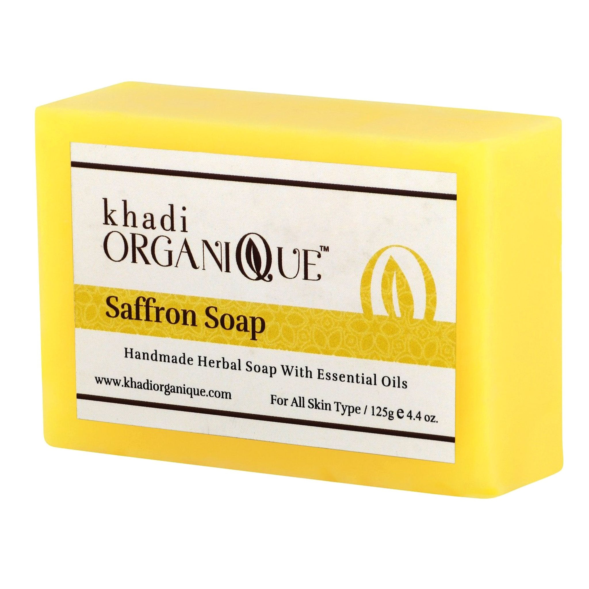 Khadi Organique Saffron Soap 125g  Benefical for good skin health  for all skin types