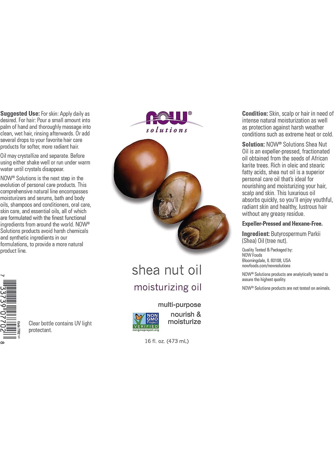 NOW Solutions Shea Nut Oil  Pure Moisturizing Oil 118ml Value Pack of 3 