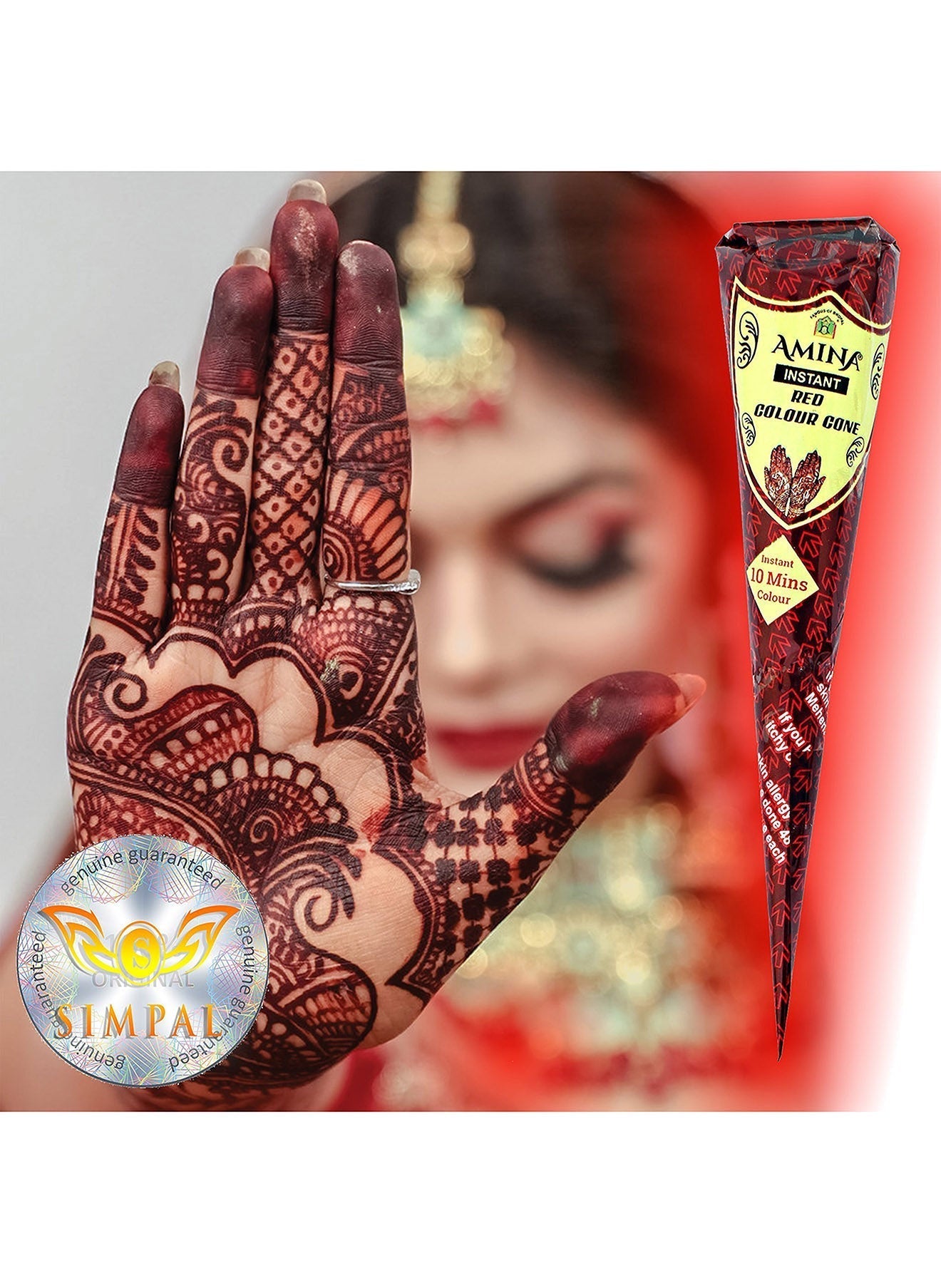 Organic Henna Cones Amina Instant Mehendi Cone Red 25 gm Value Pack of 3 