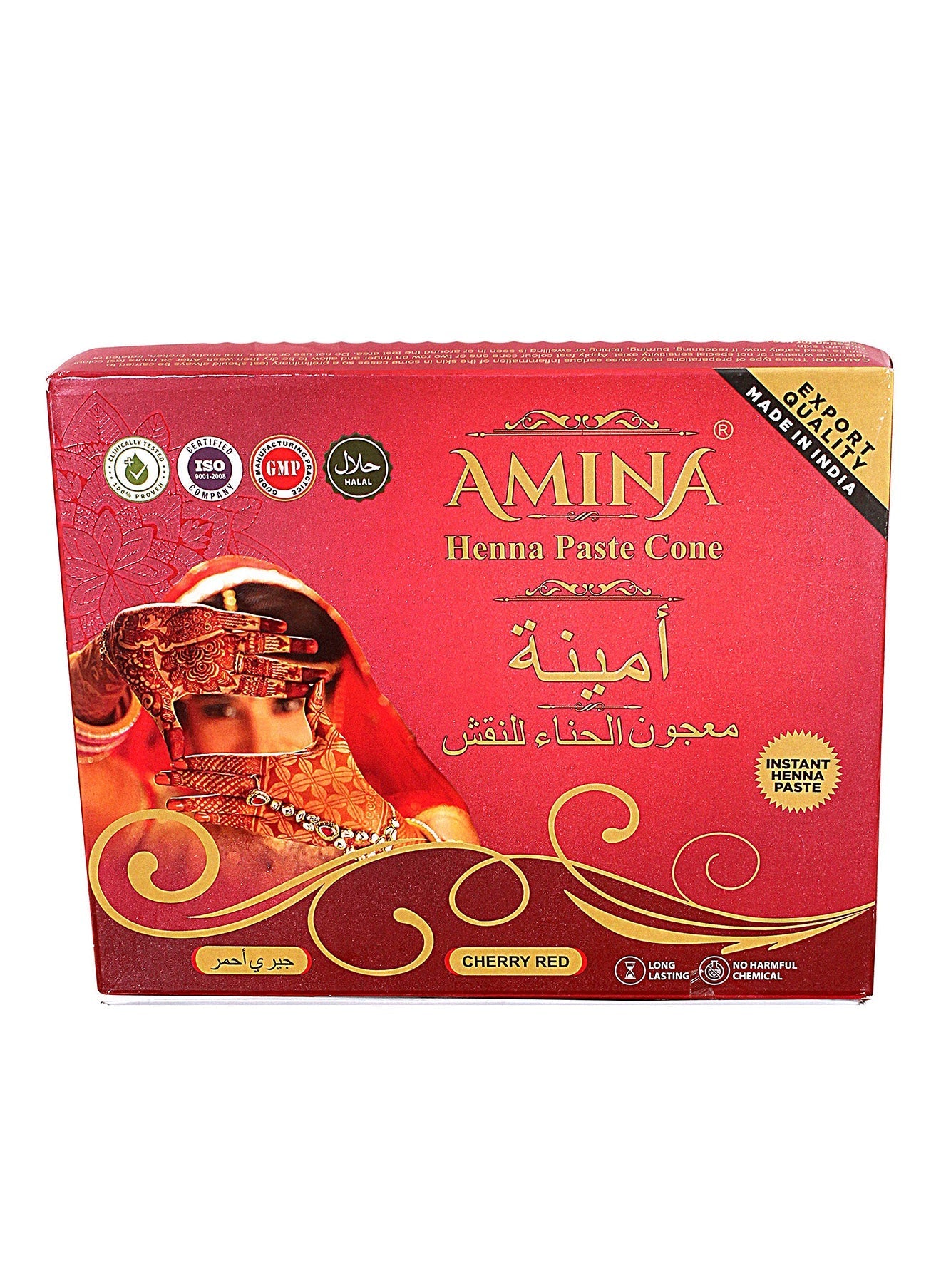 Organic Henna Cones Amina Instant Mehendi Cone Red 25 gm