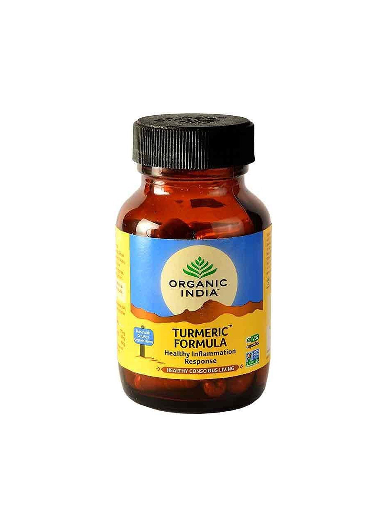 Organic India Turmeric Formula 60 Capsules Bottle Value Pack of 3 