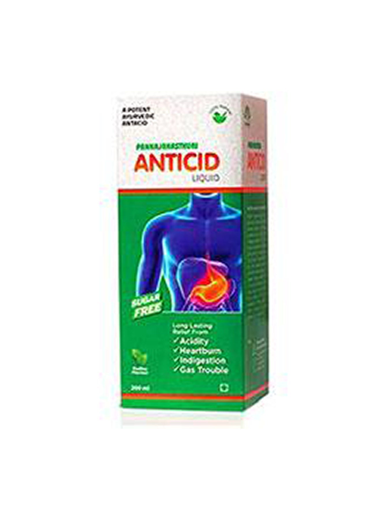 Pankajakasthuri Anticid Liquid Sugar Free 200ml Value Pack of 2 