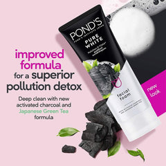 Ponds Pure Bright White Facial Foam with Activated Charcoal  100g Value Pack of 2 