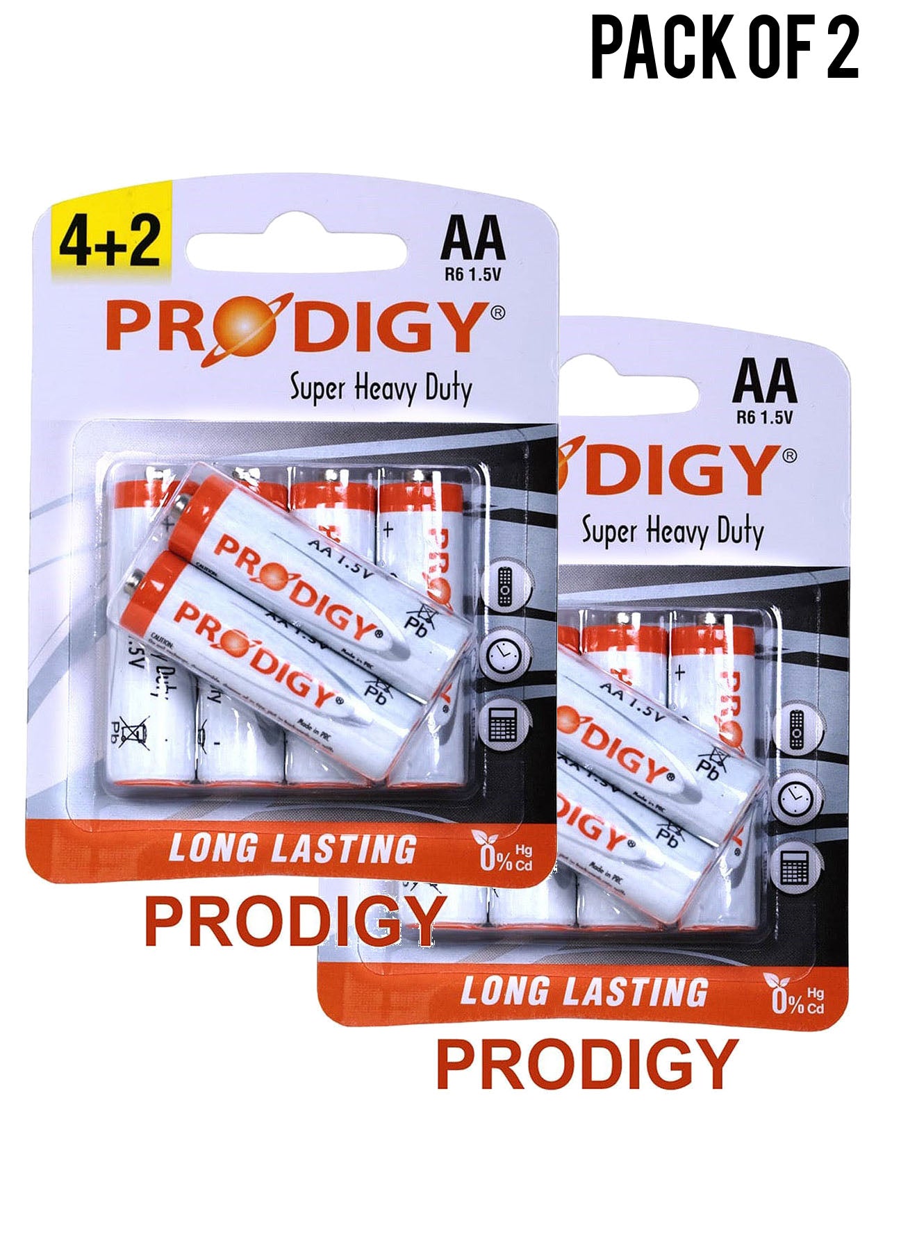 Prodigy Super Heavy Duty R6PVC 15V AA42 Value Pack of 2 