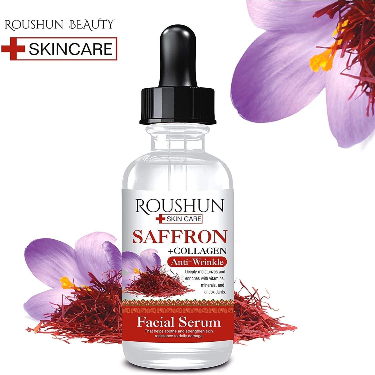 Roushun Saffron  Collagen AntiWrinkle Facial Serum 30 ml Value Pack of 2 