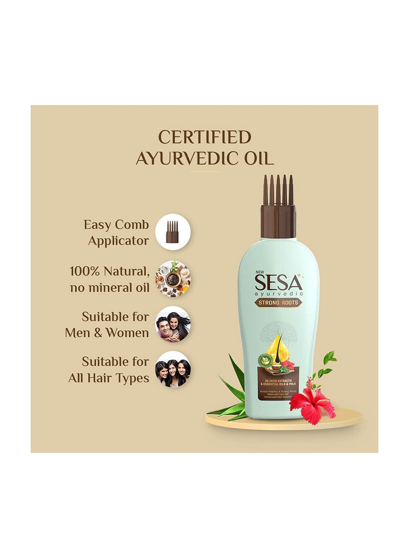 Sesa Plus Ayurvedic Strong Roots Oil  100ml Prevents Hair Fall