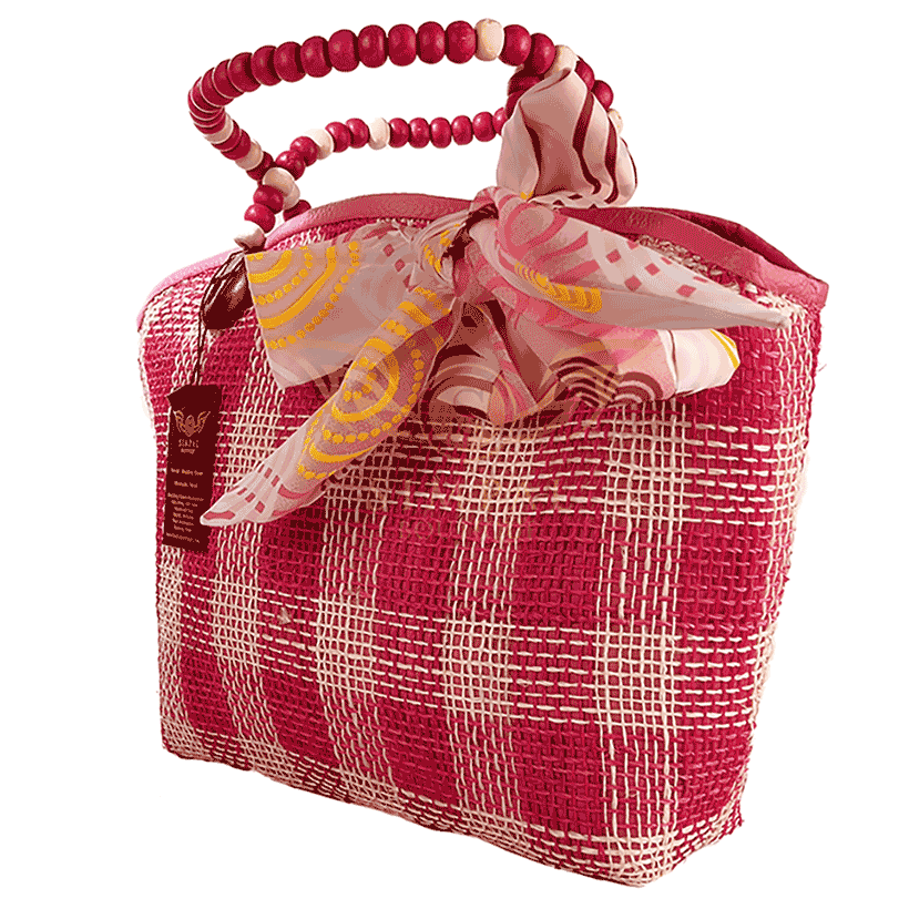 Ecofriendly hand make Abaca Shiela Med Tote Bag  Fushia Pink