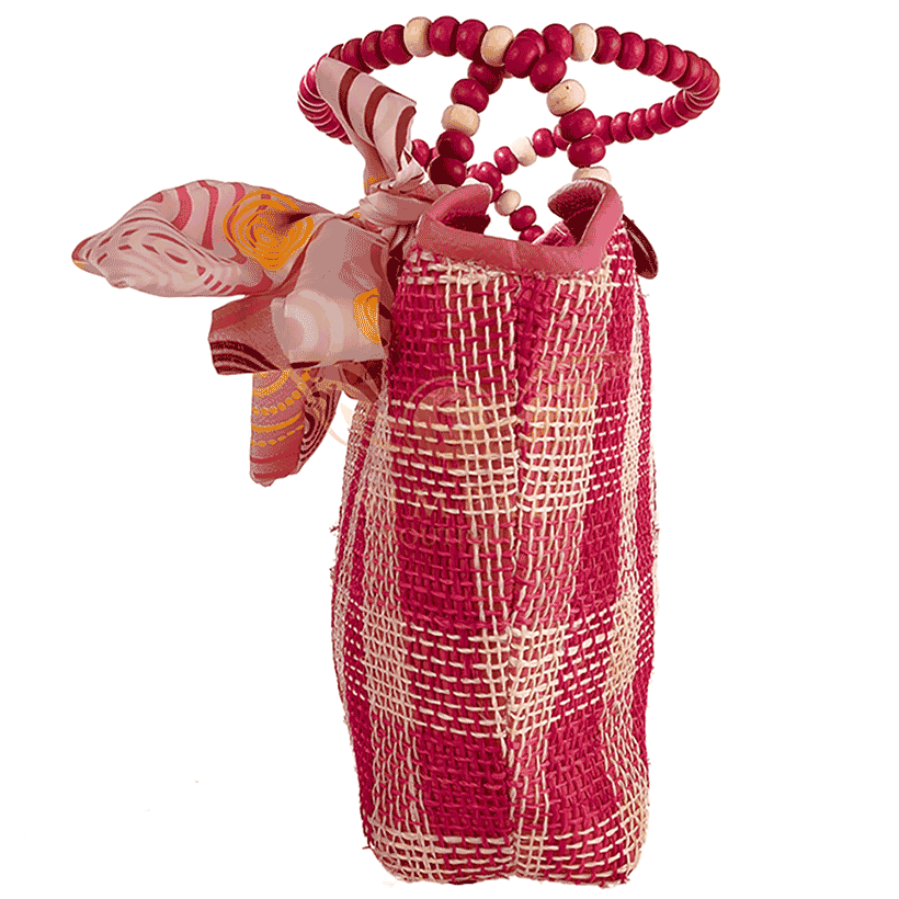 Ecofriendly hand make Abaca Shiela Med Tote Bag  Fushia Pink