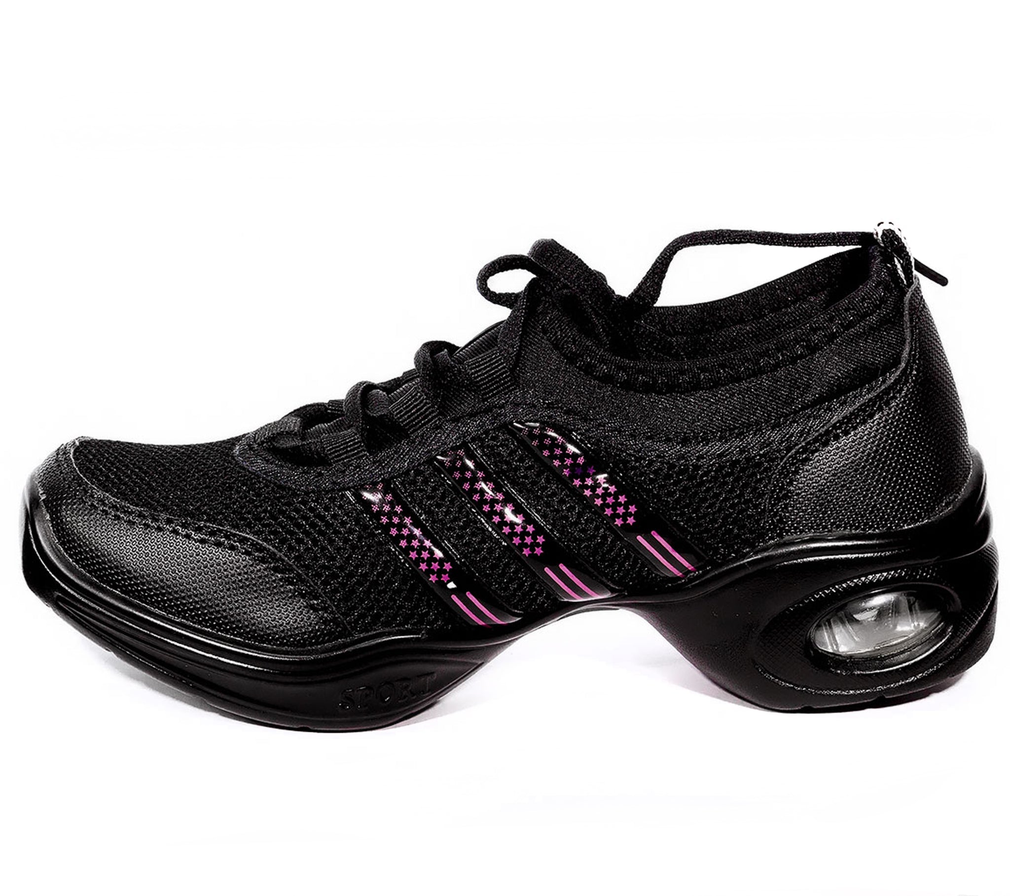 Help Me Dance - Dancing Shoe Sneakers for Zumba and Trainer - KVE-815-Black - Simpal Boutique
