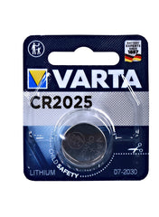 Varta Lithiumm CR2025 Battery Button Cel 3 Volt Value Pack of 2 