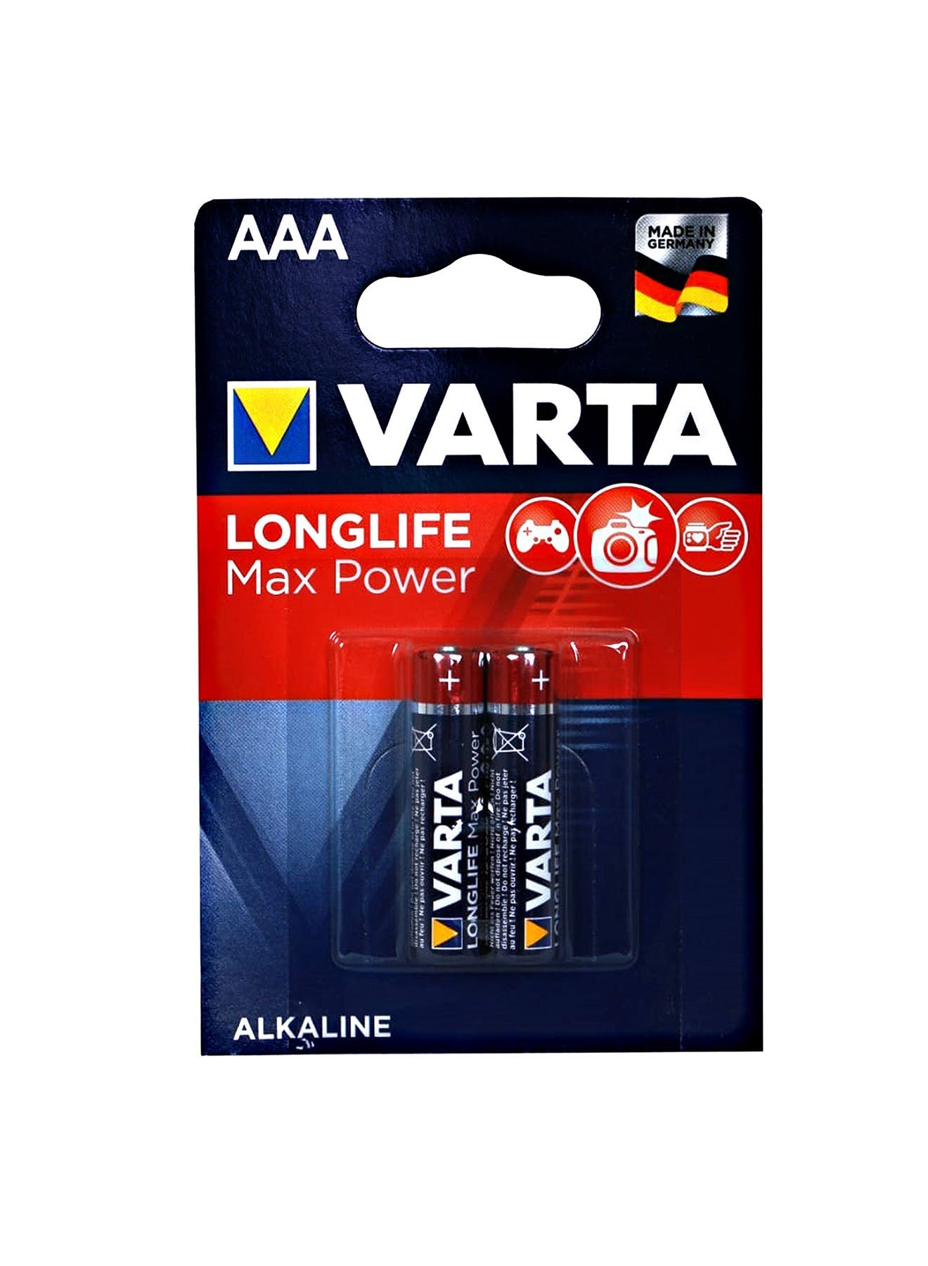 Varta Long Life Max Power Micro AAA Batteries 2 Units Value Pack of 3 