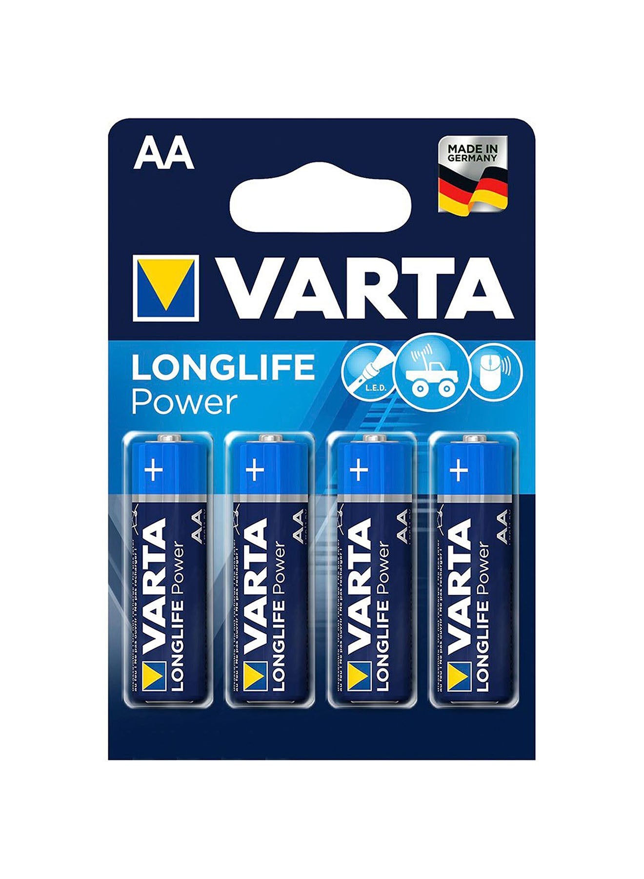 Varta Long Life Power Mignon AA Batteries 4 Units Value Pack of 2 