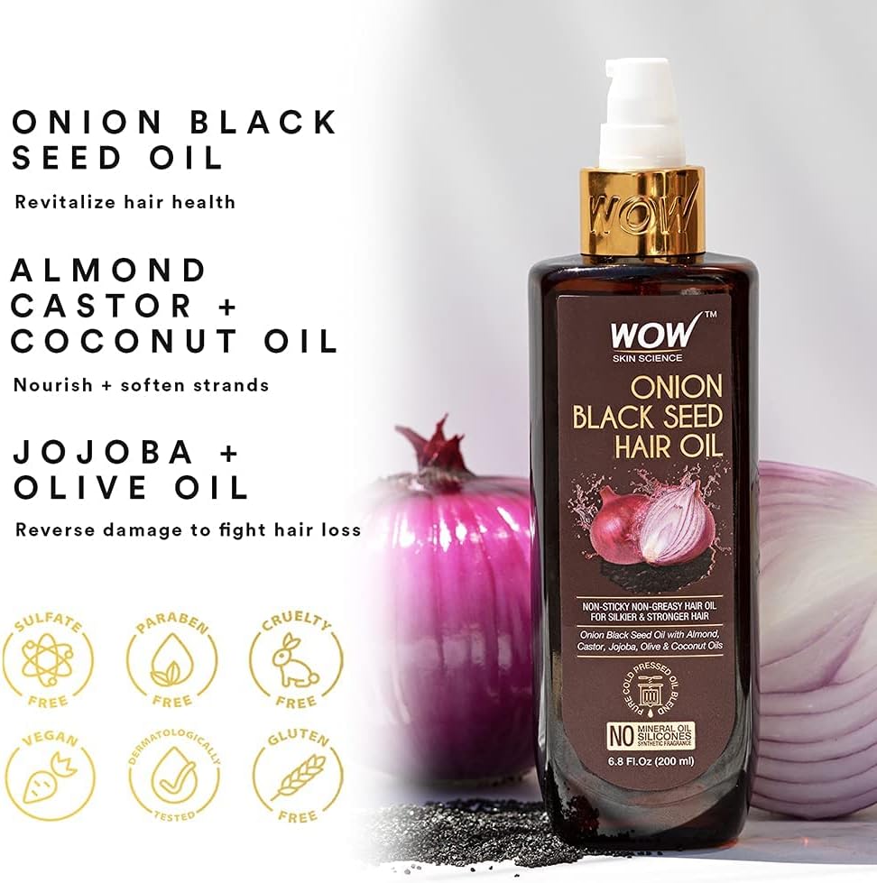 Wow Onion Black Seed Hair Oil 100ml Value Pack of 12
