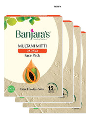 Banjaras Multani Mitti Papaya Face Pack 100g Value Pack of 4 