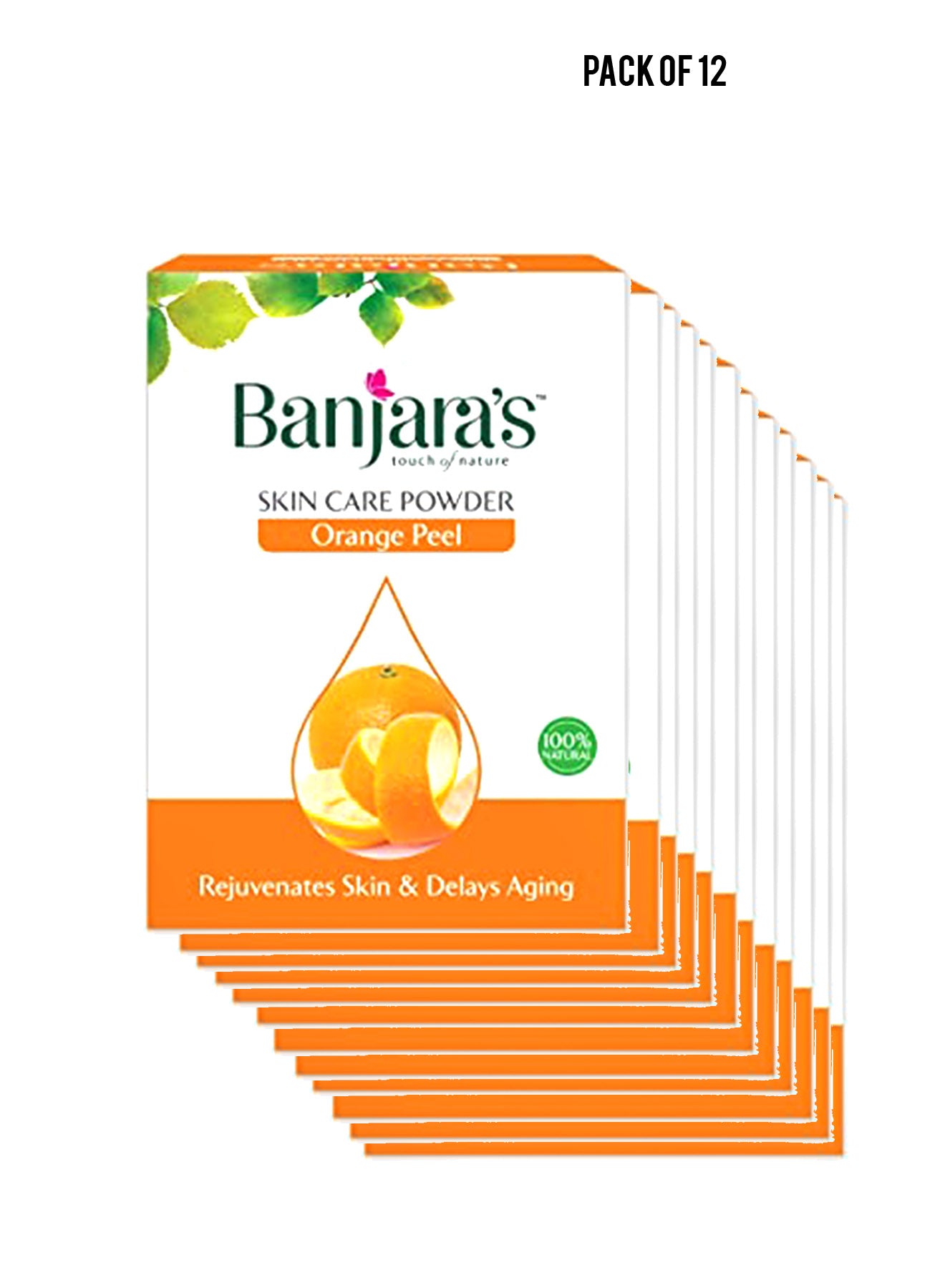 Banjaras Natural Orange Peel Skin Care Powder  100 gm Value Pack of 12 