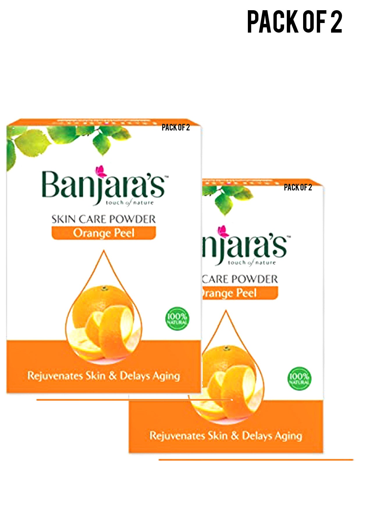 Banjaras Natural Orange Peel Skin Care Powder  100 gm Value Pack of 2 