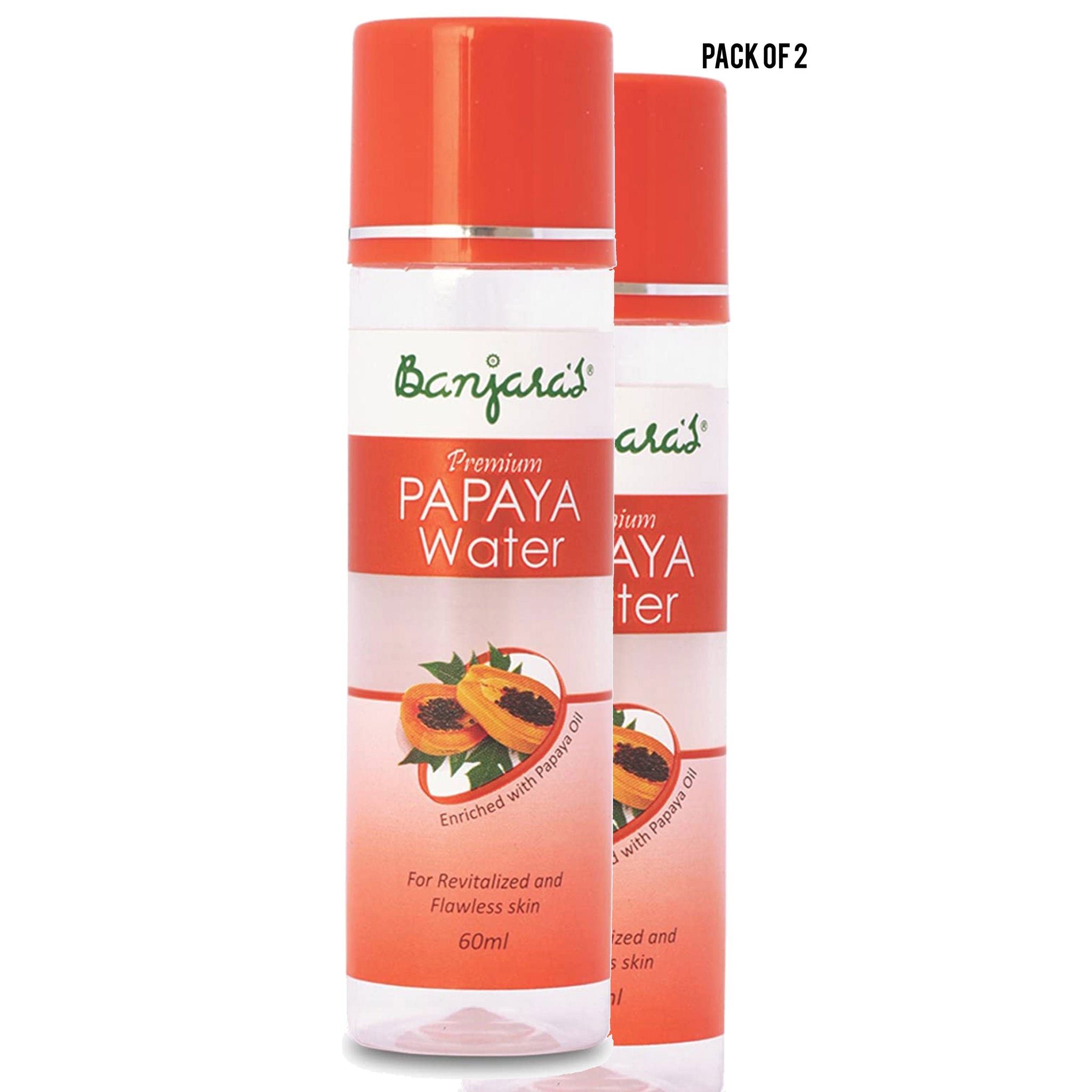 Banjaras Premium Papaya Water 60ml Value Pack of 2 