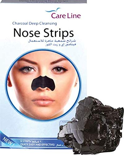 Care Line Charcoal Deep Cleansing Nose Strips 6 Strips Value Pack of 2 