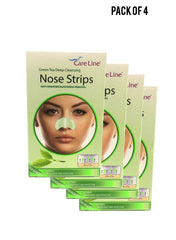 Care Line Green Tea Deep Cleansing Nose Strips 6 Strips Value Pack of 4 