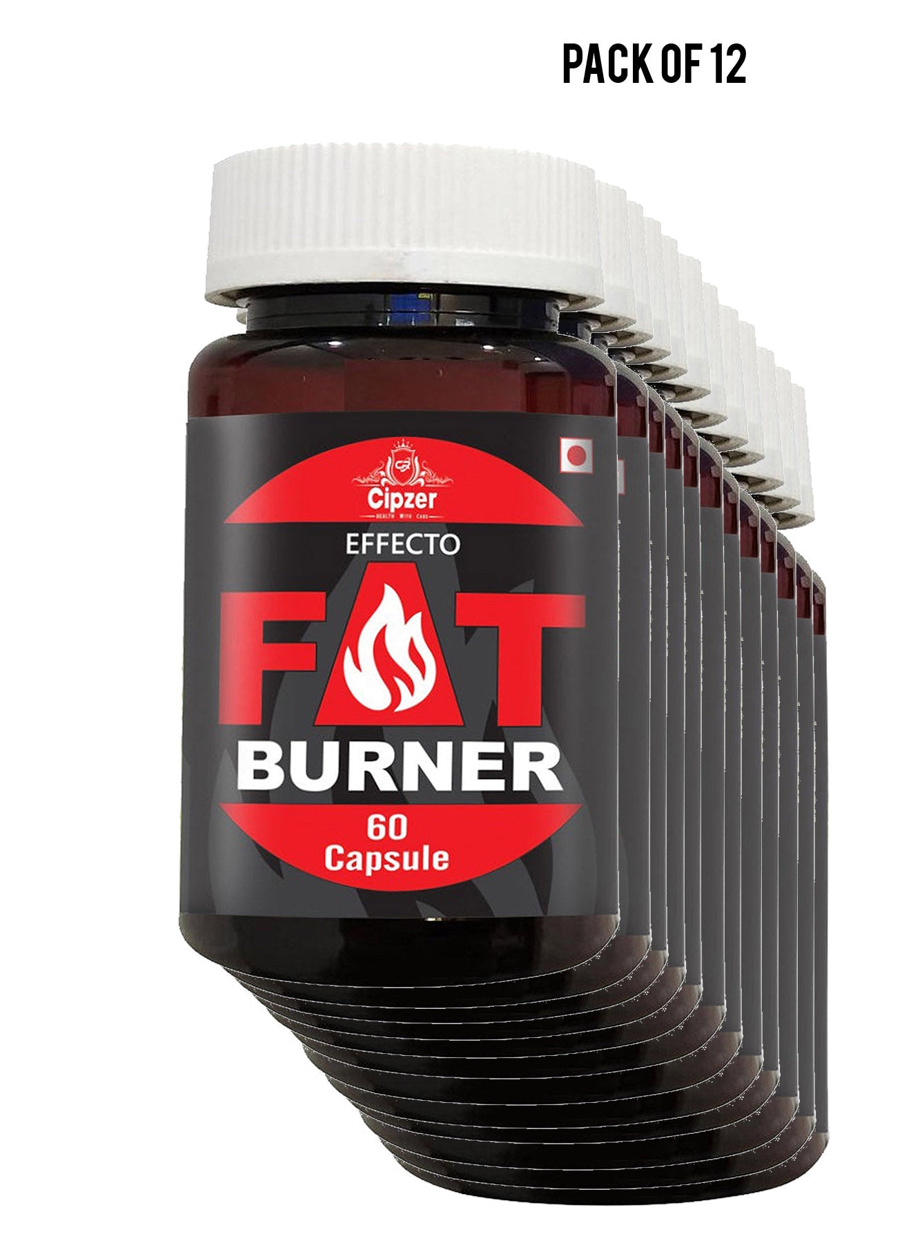 Cipzer Effecto FAT Burner 60 Capsules Value Pack of 12 
