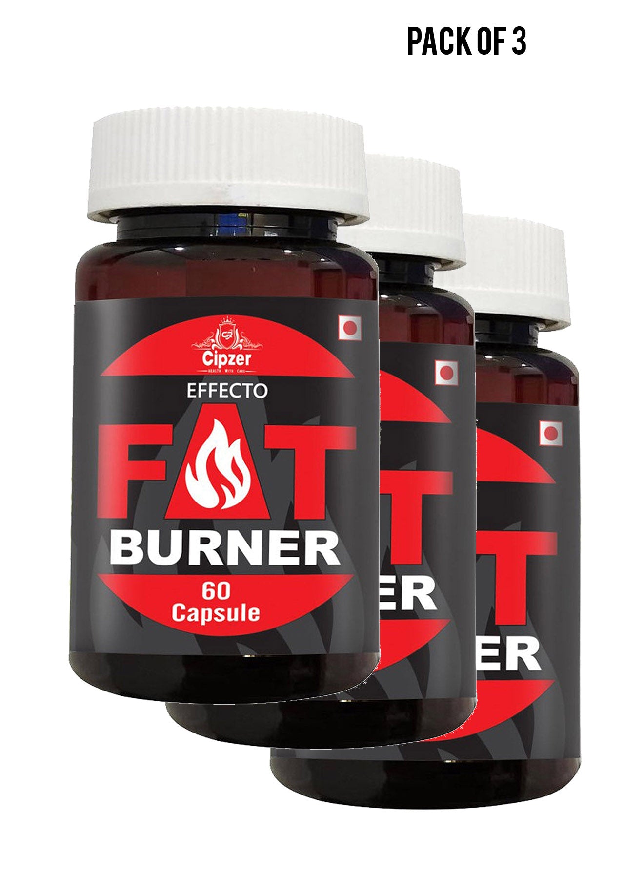 Cipzer Effecto FAT Burner 60 Capsules Value Pack of 3 
