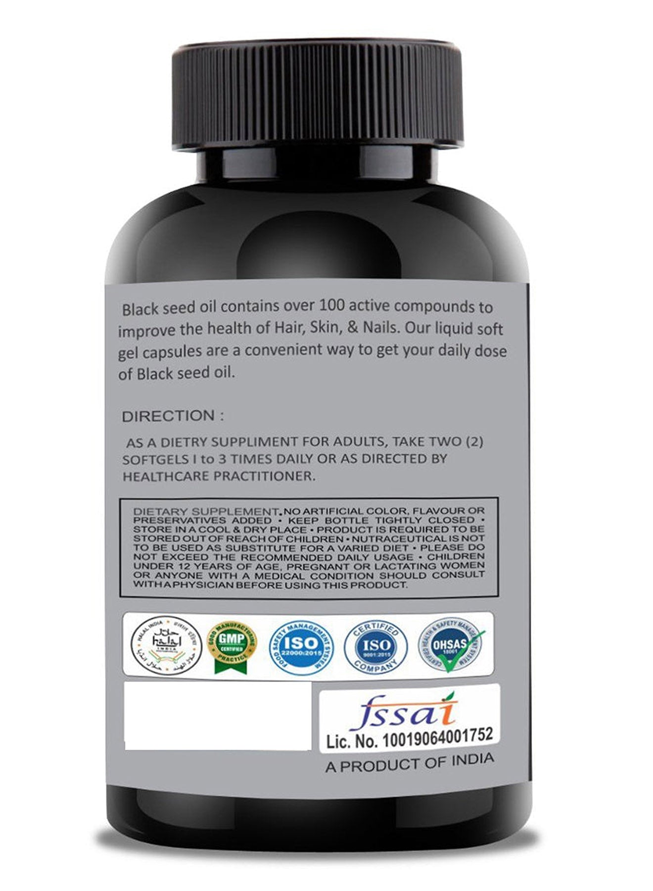 Cipzer Kalonji Black seeds oil Softgel Capsule  500mg 60 Capsules Value Pack of 3 