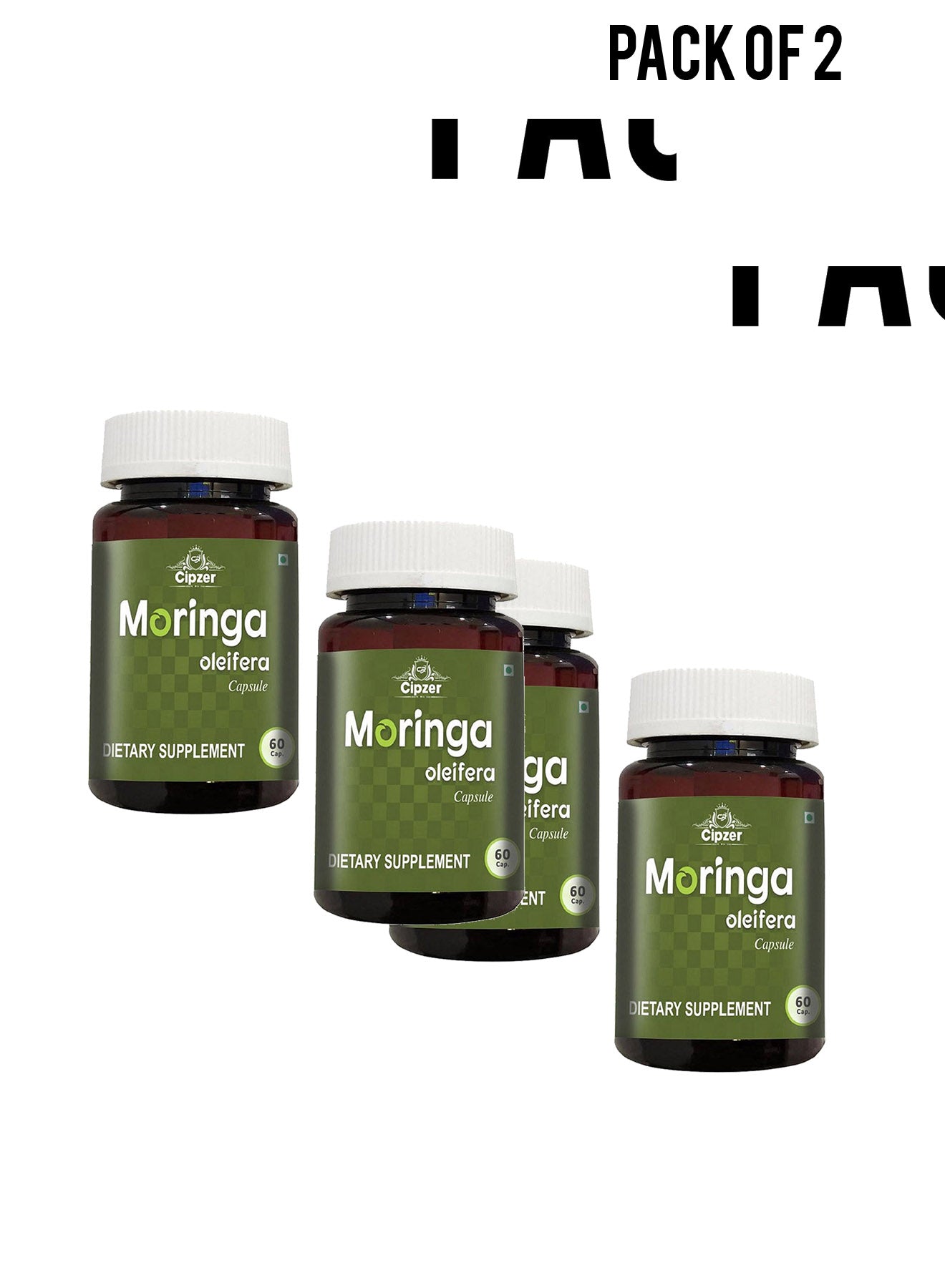 Cipzer Moringa Oleifera Capsule  500mg 60 Capsules Value Pack of 2 
