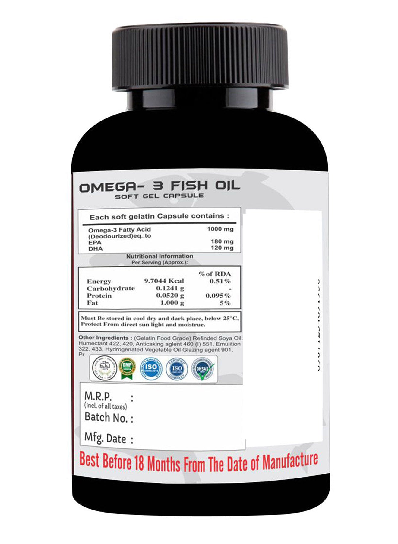 Cipzer Omega 3 Fish Oil SoftGel Capsule  1000 mg 60 Capsules