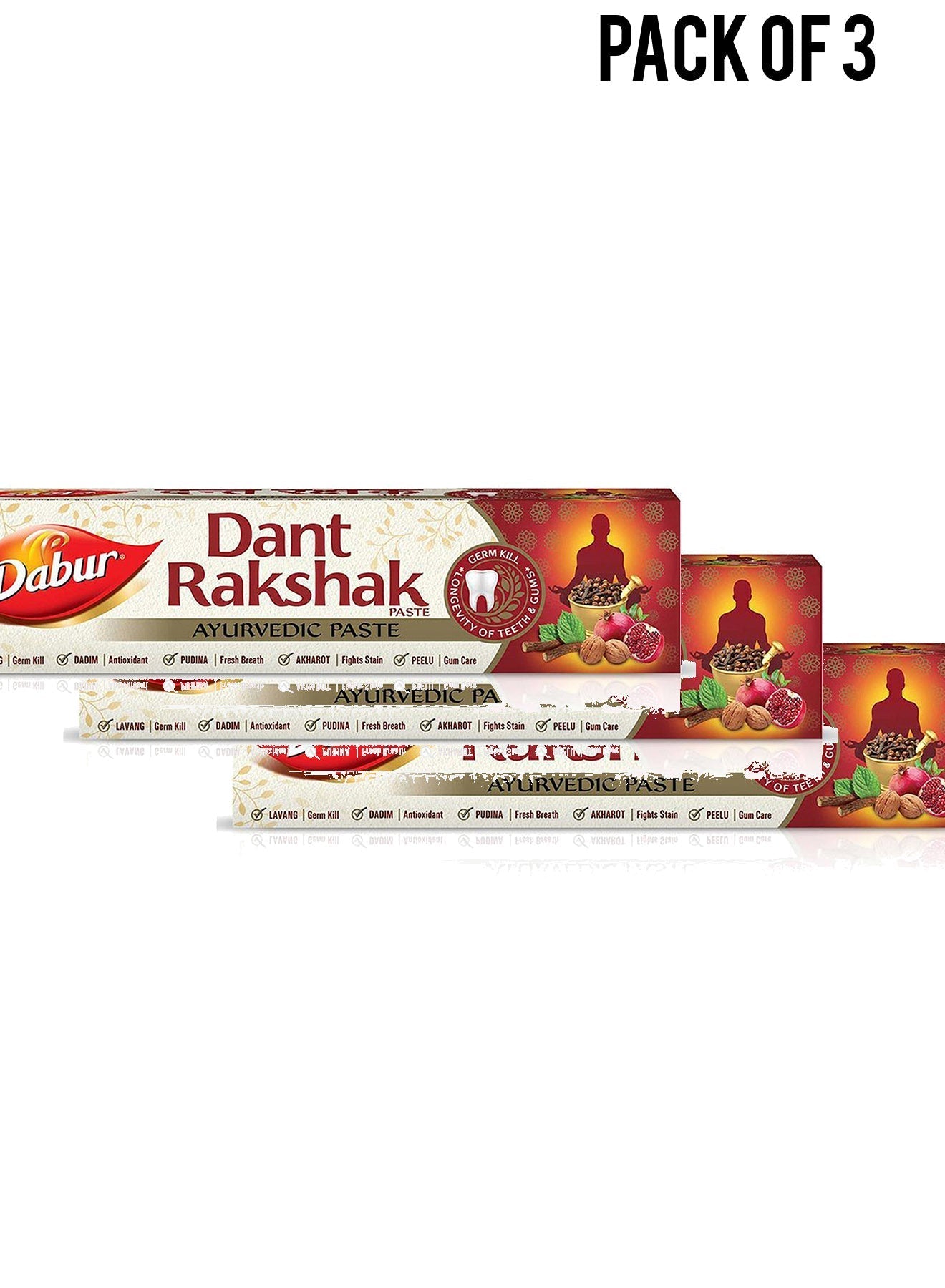 Dabur Dant Rakshak Ayurvedic Paste 175 g Value Pack of 3 