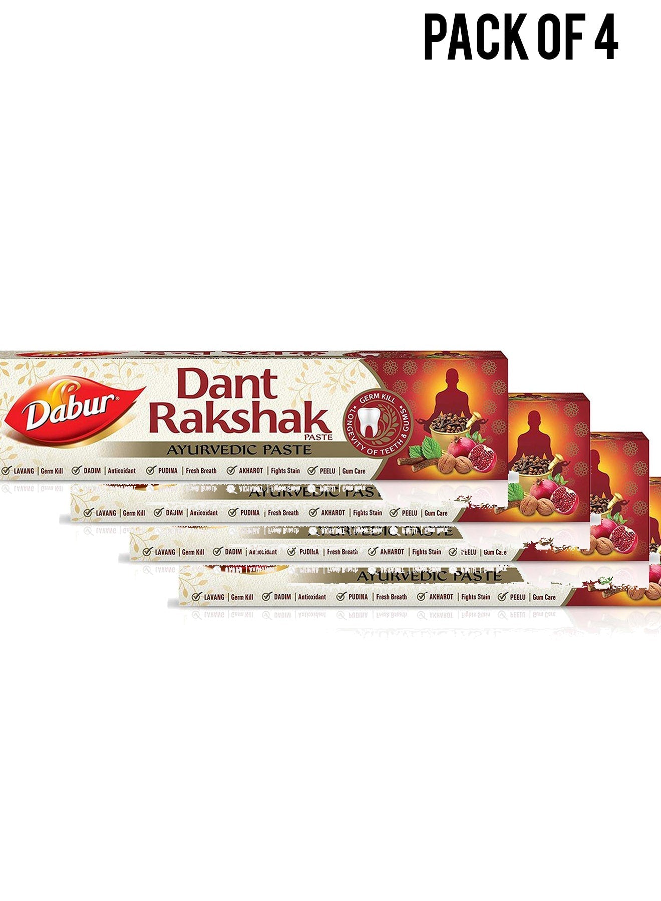 Dabur Dant Rakshak Ayurvedic Paste 175 g Value Pack of 4 