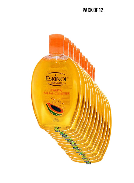 Eskinol Naturals Papaya  Facial Cleanser 225mL Value Pack of 12 