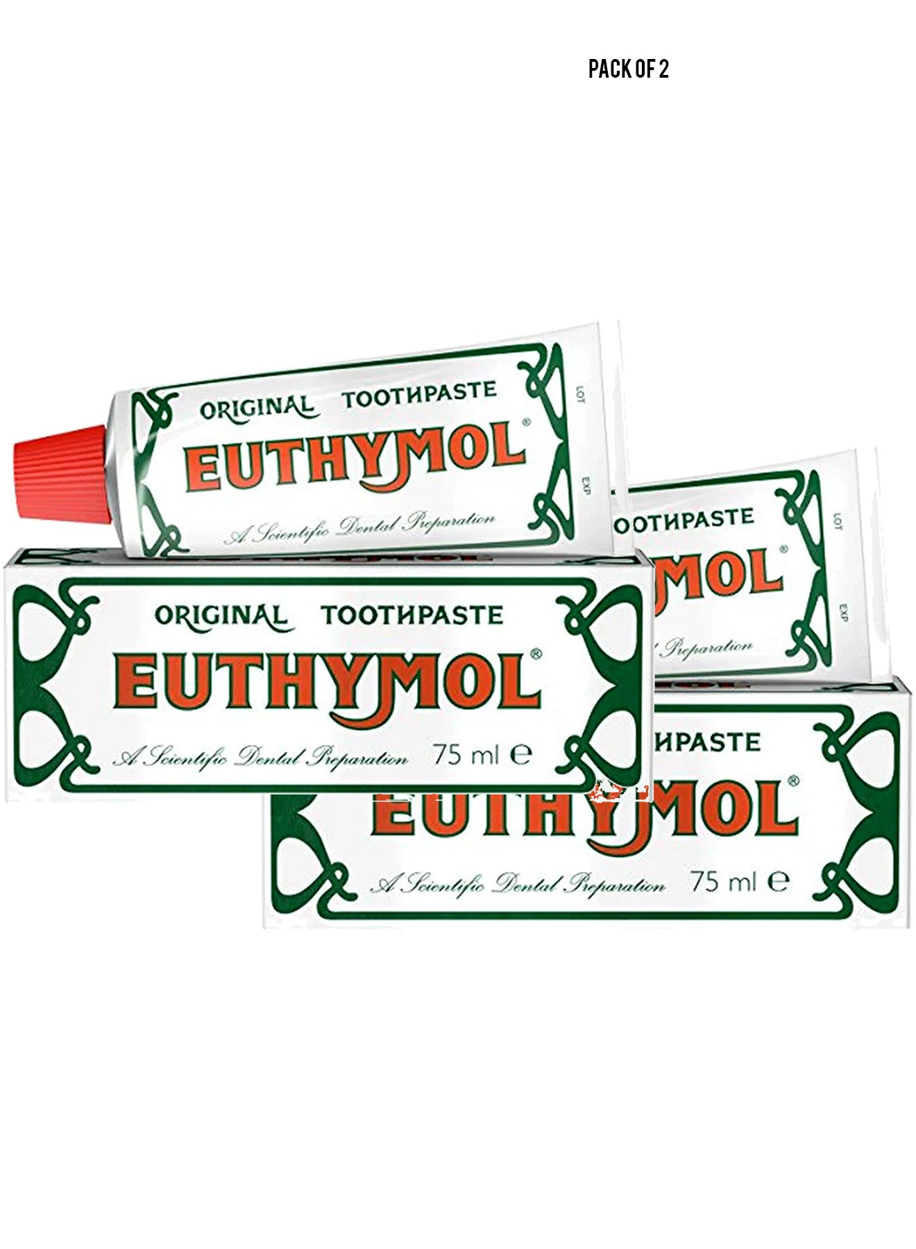 Euthymol Original Toothpaste 75ml Value Pack of 2 