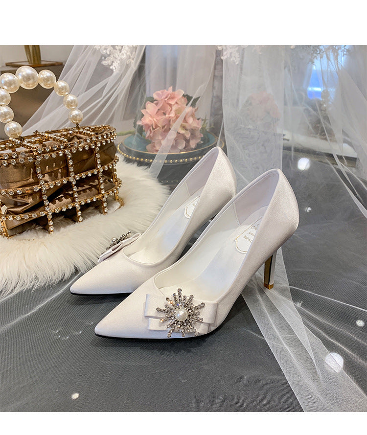 In Store High Heels Stiletto Crystal Wedding Shoes