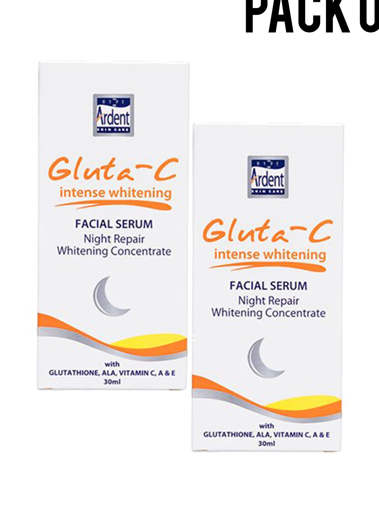 GlutaC intense whitening Facial Serum Night Repair Whitening Concentrate 30ml Value Pack of 2 